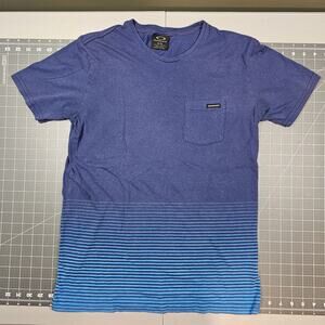 Vintage Oakley Tshirt Medium Pocket Striped Y2K Streetwear Skater Preppy 90s